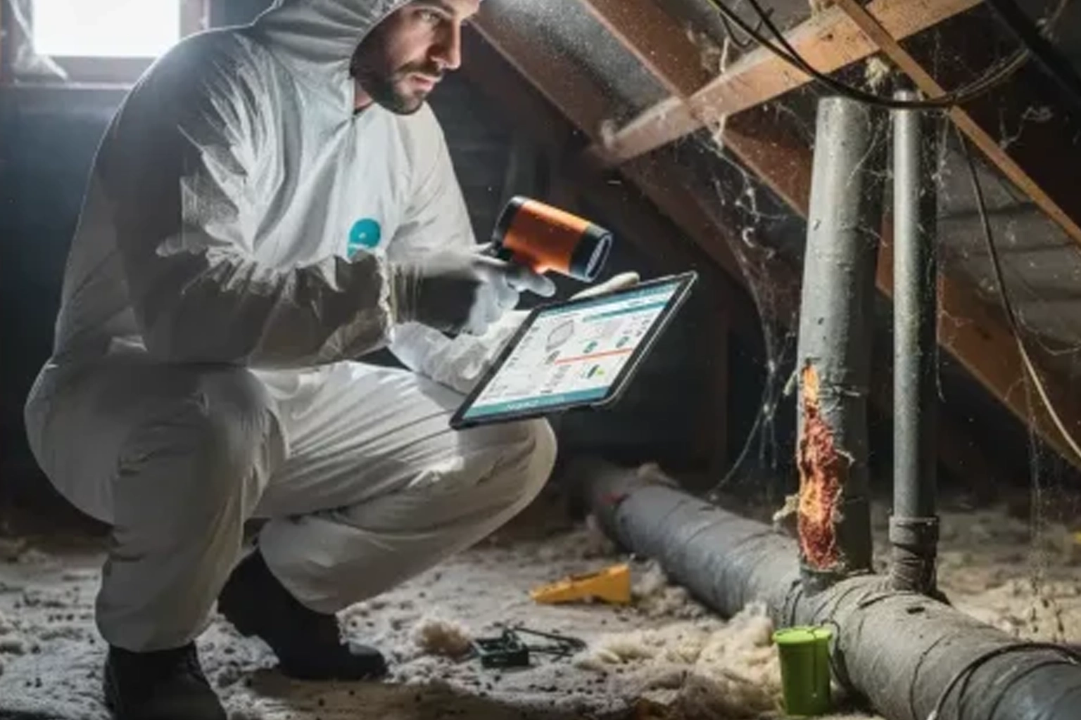 Technicien PARAXILOCENTRE installant un dispositif de dératisation sécurisé