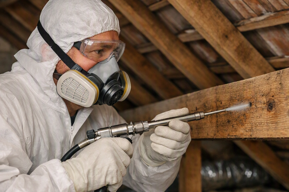 Charpente en bois à traiter contre les insectes xylophages